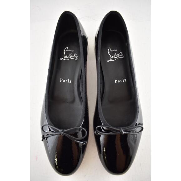 Christian Louboutin Sweetie Jane Flat Black Patent Leather Ballet Ballerina 41.5 - Picture 9 of 14
